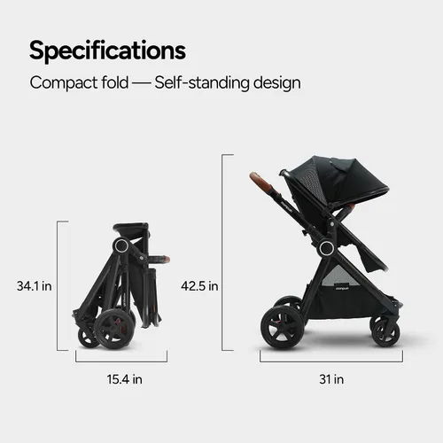 Miniatura 2 de Mompush Ultimate2 Cochecito de bebé, Cochecito convertible premium de tamaño completo para niños, Asiento reversible con ajuste de reclinación