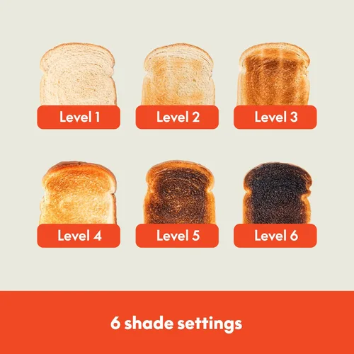 Miniatura 5 de bella Tostadora de 4 rebanadas, control de tostado de 6 ajustes con botones de recalentamiento y cancelación, bandeja extraíble para migas, Blossom