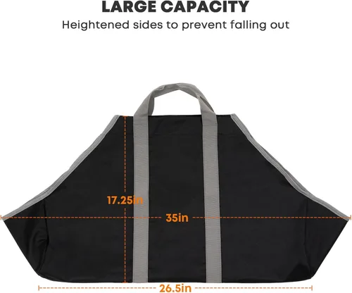 Miniatura 2 de Stanbroil Bolsa de lona para leña, duradera bolsa de troncos Firepalce con asas para estufa de leña, camping al aire libre