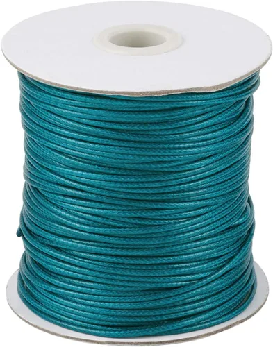 Miniatura 21 de Cordón de poliéster encerado coreano de 100 yardas, hilo de cordón trenzado beige para collar, cuerda de alambre de 0.079 pulgadas con carrete