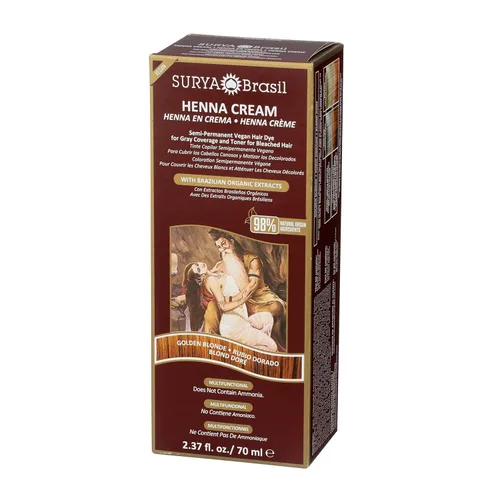 Miniatura 5 de Surya Brasil Henna Cream Golden Blonde - 98 % de ingredientes naturales, vegano, libre de crueldad, ecológico, color de cabello semipermanente
