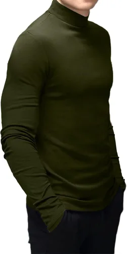 Miniatura 3 de Rela Bota Camisetas de moda para hombre, camisetas de cuello alto falso, ropa interior térmica, manga larga, ajustada, elástica, básica
