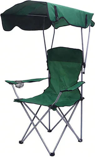 Miniatura 11 de Park Picnic Chair Portable with Canopy Oxford Fabric Folding Beach Lounge Seat Black 50 * 50 * 90/120CM