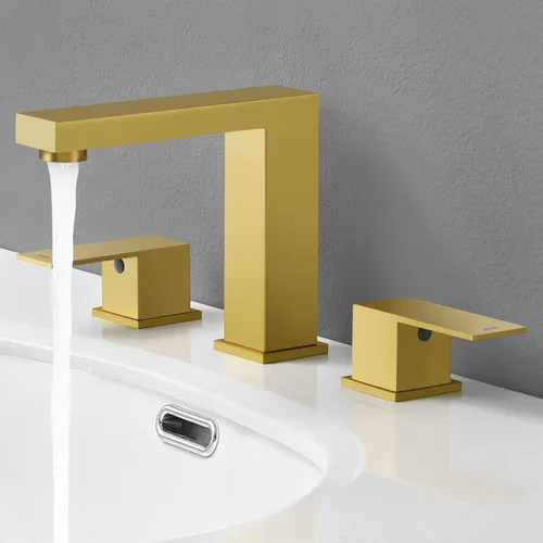 Miniatura 16 de KES Grifo de Lavabo de Baño de 8 Pulgadas Extendido Grifo de Baño de 3 Orificios Grifo de Tocador Manguera de Suministro Incluida SUS304 Acero