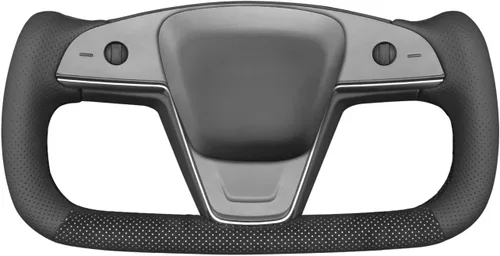 Miniatura 23 de MEWANT Funda de Volante de Athsuede con Costura Manual en Negro 9040 para Tesla Model S Yoke 2021-2023 Model X 2021-2023