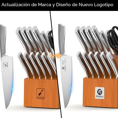 Miniatura 6 de imarku Juego de cuchillos de 14 piezas de acero inoxidable japonés de alto carbono de alta calidad, juego de cuchillos de cocina ultra afilados
