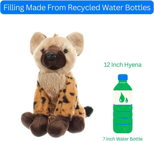 Miniatura 9 de The Petting Zoo Hyena - Animal de peluche, regalos para niños, animales salvajes del zoológico Onez, juguete de peluche de hiena de 12 pulgadas