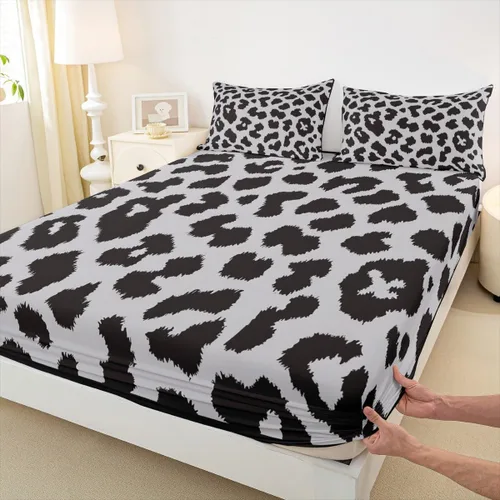 Miniatura 4 de Juego de sábanas abstractas de piel de guepardo, tamaño individual, decoración de lujo para habitación de niños, niñas y mujeres, juego de ropa