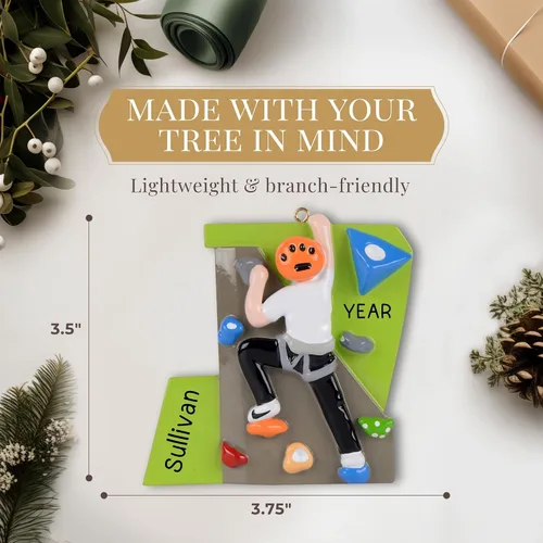 Miniatura 4 de Adorno personalizado de escalada en roca 2026 Adornos de Navidad deportivos grabados con láser para árbol Regalo de recuerdo personalizado