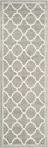 Miniatura 3 de SAFAVIEH - Alfombra de corredor de la colección Amherst, 2.3 x 9 pies, gris oscuro y beige, diseño marroquí de enrejado, no desprende pelusa y fácil