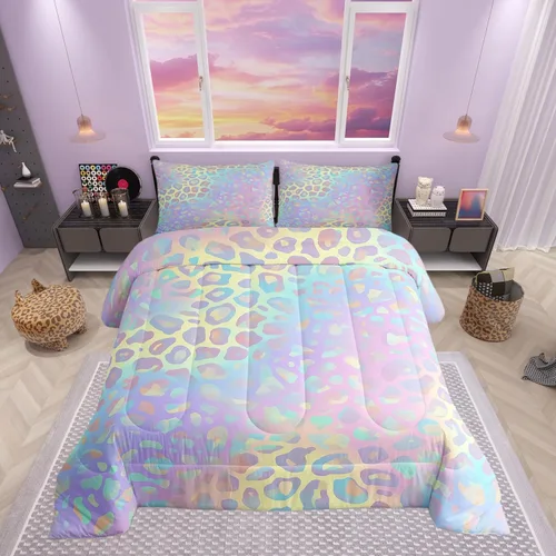 Miniatura 31 de Lindo Juego de Edredón de Elefante Juego de Ropa de Cama de Animales de Dibujos Animados para Niños Niñas Mujeres Adultos Edredón de Hojas