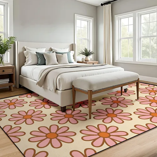 Miniatura 8 de 70 s Retro Seamless 60s 70s Aesthetic Style Area Rug Outdoor Patio Rug Play Mat Modern Floor Carpet Non-Slip Home Decor Living Room Kids Bedroom