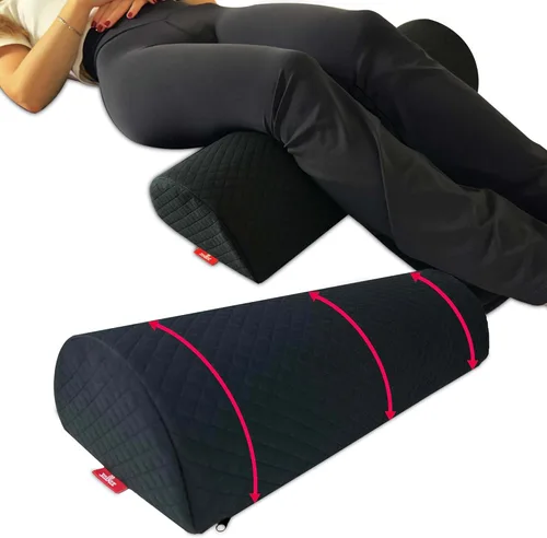 Almohada de Rodilla para Dormir Boca Arriba – Almohada Cilíndrica con Base Antideslizante, Soporte Lumbar Cilíndrico para Piernas y Columna, Cojín