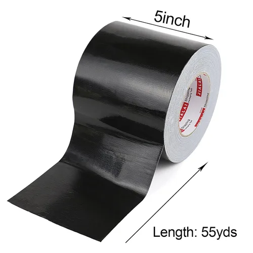 Miniatura 3 de JIALAI HOME Cinta adhesiva ancha, grado industrial negra de 5 pulgadas x 55 yardas (164 pies), 9 mil de alta resistencia, impermeable, fuerte
