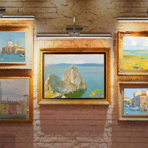 Miniatura 7 de Luces de imagen inalámbricas de 23 pulgadas, luz de exhibición de arte con batería recargable con control remoto, regulable/temporizador apagado luz