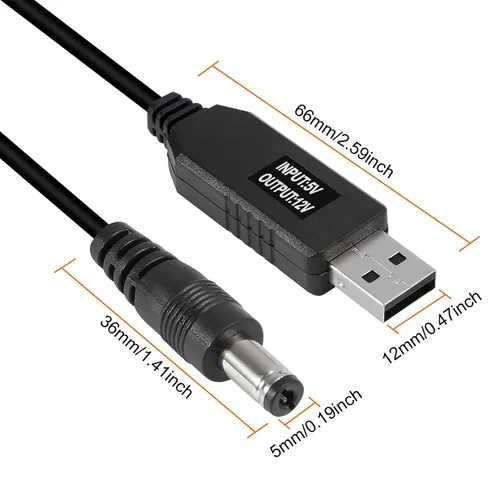 Miniatura 4 de AITRIP 10 unids/set DC 5.5X 0.083 in hembra de ángulo recto conector conector conector adaptador de corriente macho universal con cable
