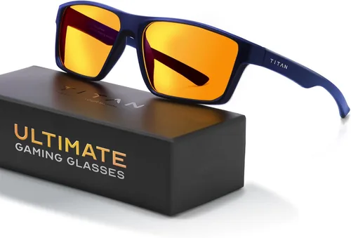 Miniatura 18 de Titan - Lentes de juego anti luz azul para hombre, protección UV400, bloqueo de luz azul para computadora, fatiga ocular Negro