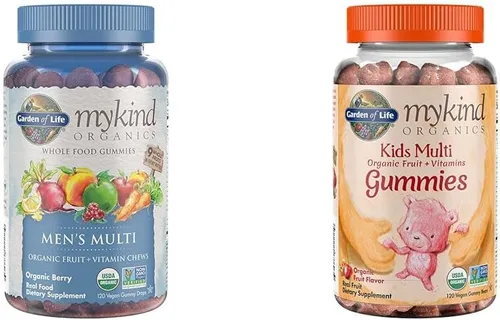 Garden of Life Organics - Gomitas de vitaminas para hombre, 120 unidades y orgánicas para niños, sabor a frutas, orgánicas certificadas