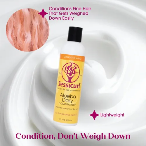 Miniatura 3 de Jessicurl, Aloeba - Acondicionador diario para cabello rizado, lavanda cítrica, 2 onzas líquidas, acondicionador sin enjuague y desenredante