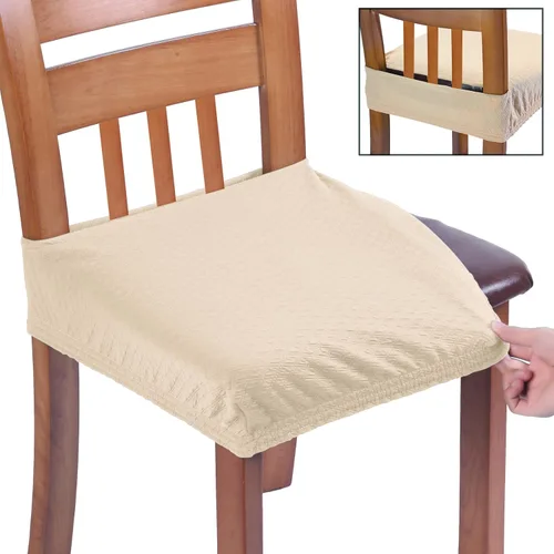 BUYUE - Fundas elásticas para sillas de comedor o sillas de tela jacquard, ajustables, de fácil instalación, protección para sillas tapizadas sin