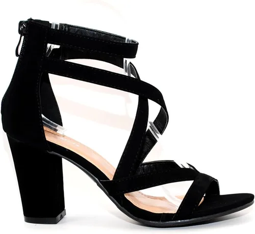 Miniatura 2 de TRENDSup Collection Sandalias con correa de tobillo de tacón grueso para mujer