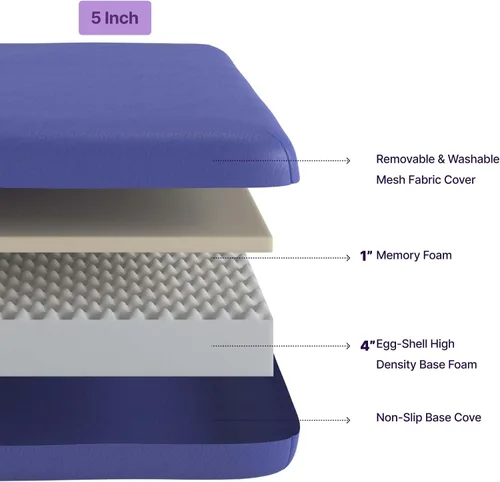 Miniatura 3 de Colchón individual de 5 pulgadas, colchón de espuma viscoelástica con funda extraíble lavable, colchón de cama individual para niños, adolescentes