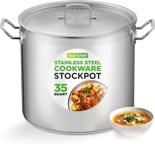 Miniatura 15 de NutriChef Olla resistente de 20 cuartos de galón con tapa de acero inoxidable, olla grande para inducción, cocinas de gas y eléctricas, perfecta