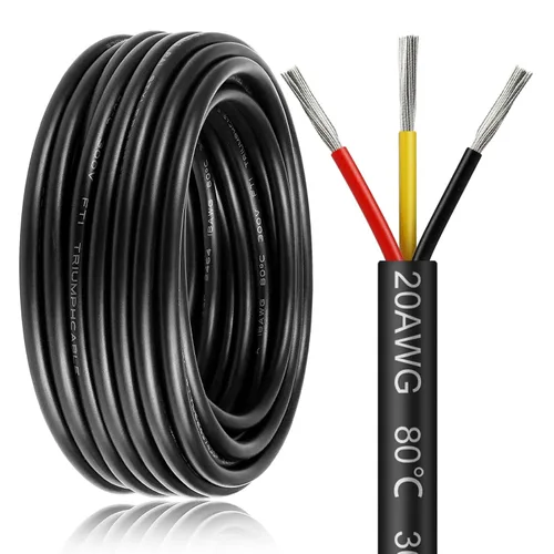 Miniatura 11 de Cable de calibre 18 de 5 conductores, cable eléctrico de 65,6 pies 18AWG, cable de cobre estañado trenzado de 18/5, cable de bajo voltaje