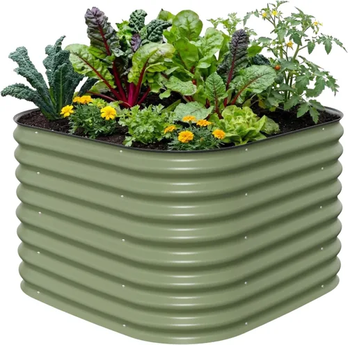 Miniatura 15 de Vego Garden Kits de cama de jardín elevada de 26" extra alta, caja de maceta elevada modular 4 en 1 para verduras, flores, frutas, cama de jardín