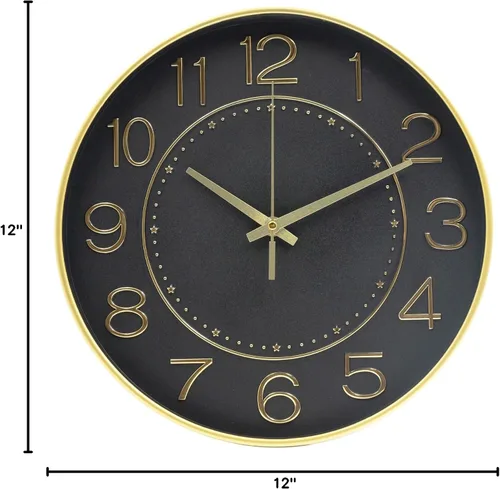 Miniatura 7 de HZDHCLH Reloj de pared de 12 pulgadas, funciona con pilas, movimiento de cuarzo, silencioso y moderno, sin tictac, para sala de estar, dormitorio