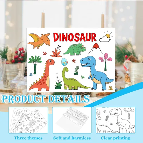 Miniatura 4 de Juego de 150 manteles individuales desechables de papel para colorear, manteles individuales de papel a granel para mesa de comedor, 14.5 x 10