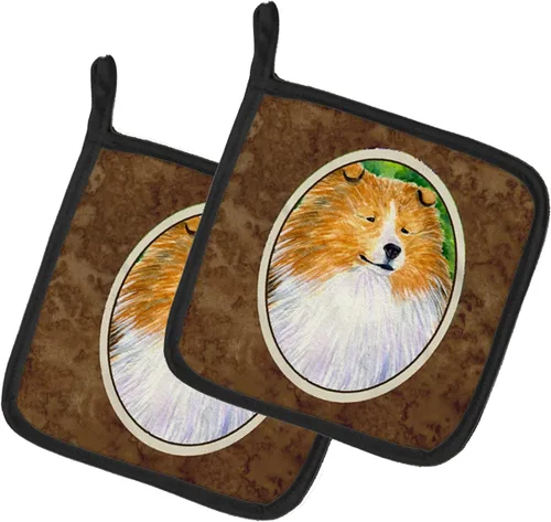 Miniatura 293 de Caroline's Treasures SS8617PTHD - Juego de soportes para ollas de cocina resistentes al calor, almohadillas calientes para horno para cocinar, Husky
