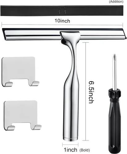 Miniatura 2 de Escobilla de ducha de 10 pulgadas para puerta de vidrio LASSHSWA multiusos para puertas de vidrio, herramienta de limpieza de baño, espejo