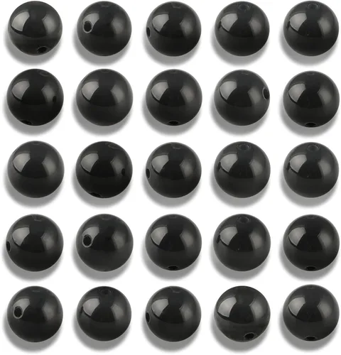 Miniatura 29 de 100 cuentas de jade birmano liso natural de 0.236 pulgadas (0.236 in), cuentas redondas sueltas de piedras preciosas para fabricación de joyas