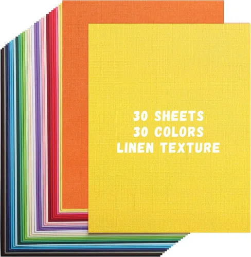 Miniatura 7 de 60 hojas de cartulina de colores texturizados - 8.5 x 11.0 pulgadas / 30 colores 85 libras 230gsm 21.6 x 27.9 cm papel pesado para tarjetas