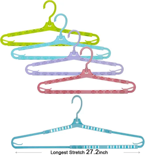 Miniatura 3 de Perchas extra grandes y resistentes para ropa de secado grandes, hombros ajustables de 16.4 a 27.2 pulgadas, para polos anchos, cárdigans, colchas