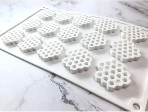 Miniatura 5 de Moldes de silicona de 15 cavidades para panal de abeja de chocolate, molde de panal de abeja de silicona para fondant, moldes de silicona para panal