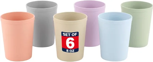 Miniatura 10 de MASTERCOOK 6 Piezas de Tazas Pequeñas Reutilizables – 8 oz Vasos Irrompibles para Beber – Tazas para Niños Pequeños para Agua, Jugo, Leche – Vasos