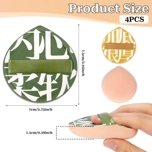 Miniatura 3 de 4 esponjas de maquillaje coreanas, suave en forma de lágrima, cojín cosmético, esponja de base para corrector, líquido, crema y polvo (tamaño grande)