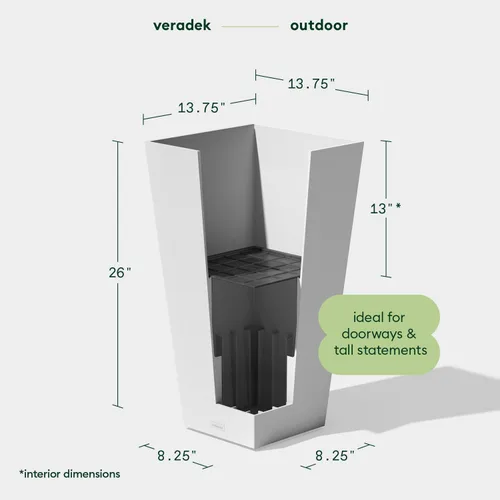 Miniatura 2 de Veradek V-Resin - Maceta cónica para interiores y exteriores (26 pulgadas, blanco)