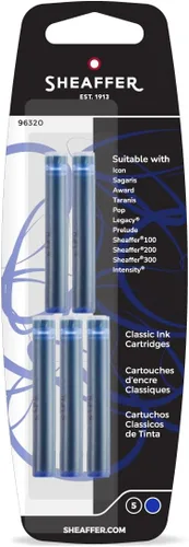Miniatura 7 de Sheaffer Skrip (96320) - Cartuchos de tinta, color azul, paquete de 5 unidades Paquete de 1 Rojo