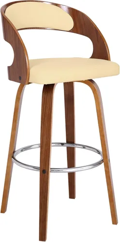Miniatura 11 de Armen Living Shelly 26" Altura del Asiento Taburete Giratorio de Bar de Estilo Moderno de Mediados del Siglo para Isla de Cocina y Encimera en Cuero