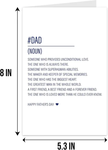 Miniatura 2 de Qiliji Tarjeta para el día del padre con definición de papá - Feliz, primero, divertida para papá, padrastro, marido