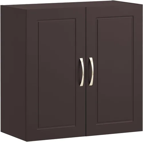 Miniatura 11 de SoBuy Armario de pared para lavandería, botiquín para baño, cocina, garaje, armario de almacenamiento de pared de 3 puertas con estante ajustable