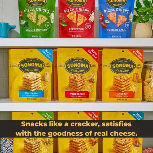 Miniatura 6 de Sonoma Creamery - Chips de Queso, Tocino Cheddar, 2.25 Oz (6 Unidades) Alto en Proteínas Bajo en Carbohidratos Sin Gluten Apto para Keto