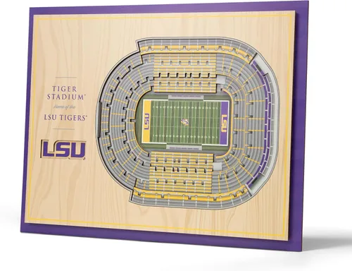 YouTheFan NCAA LSU Tigers Arte de Pared 3D StadiumView de 5 Capas - Tiger Stadium