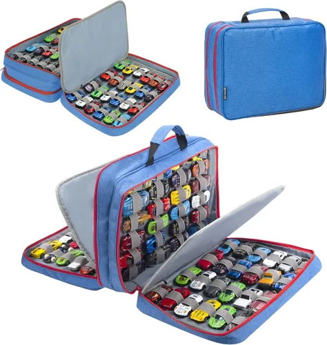 Miniatura 9 de Estuche de almacenamiento para 96 autos de juguete compatible con autos Matchbox, organizador de almacenamiento para autos Matchbox para mini