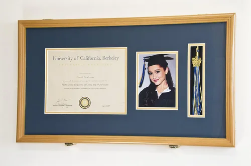 Miniatura 13 de Marco de diploma de graduación personalizado con borla, tapa de fotos grabado, vitrina para certificado de 11 x 8.5 pulgadas con colores Acabado