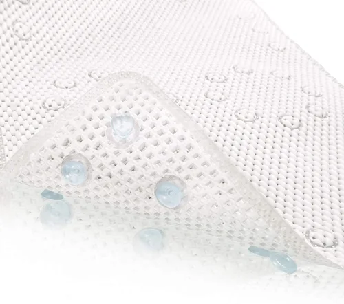 Miniatura 8 de Tapete para ducha y baño, antideslizante, lavable a máquina y extra grande, tapetes para bañera con agujeros de drenaje y ventosas, tapetes de Negro