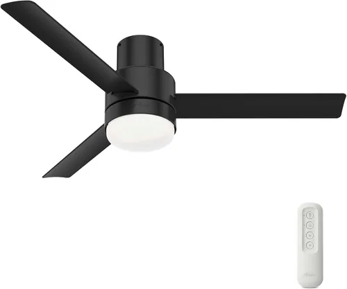 Miniatura 10 de Hunter Fan Company Gilmour - Ventilador de techo casual para interiores y exteriores de 44 pulgadas, color negro mate, con kit de luz LED brillante